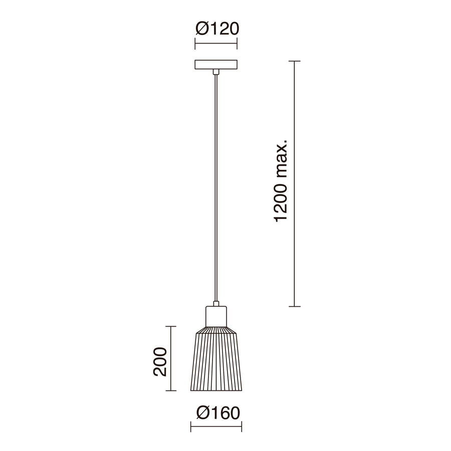 Suspension Baguet petit modèle, noir
