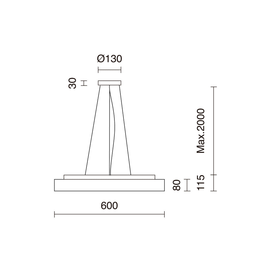 Suspension Bilog modèle moyen, LED intégrée