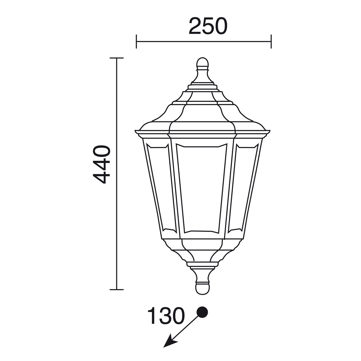 Applique extérieure Clic-clac 6 modèle moyen IP44