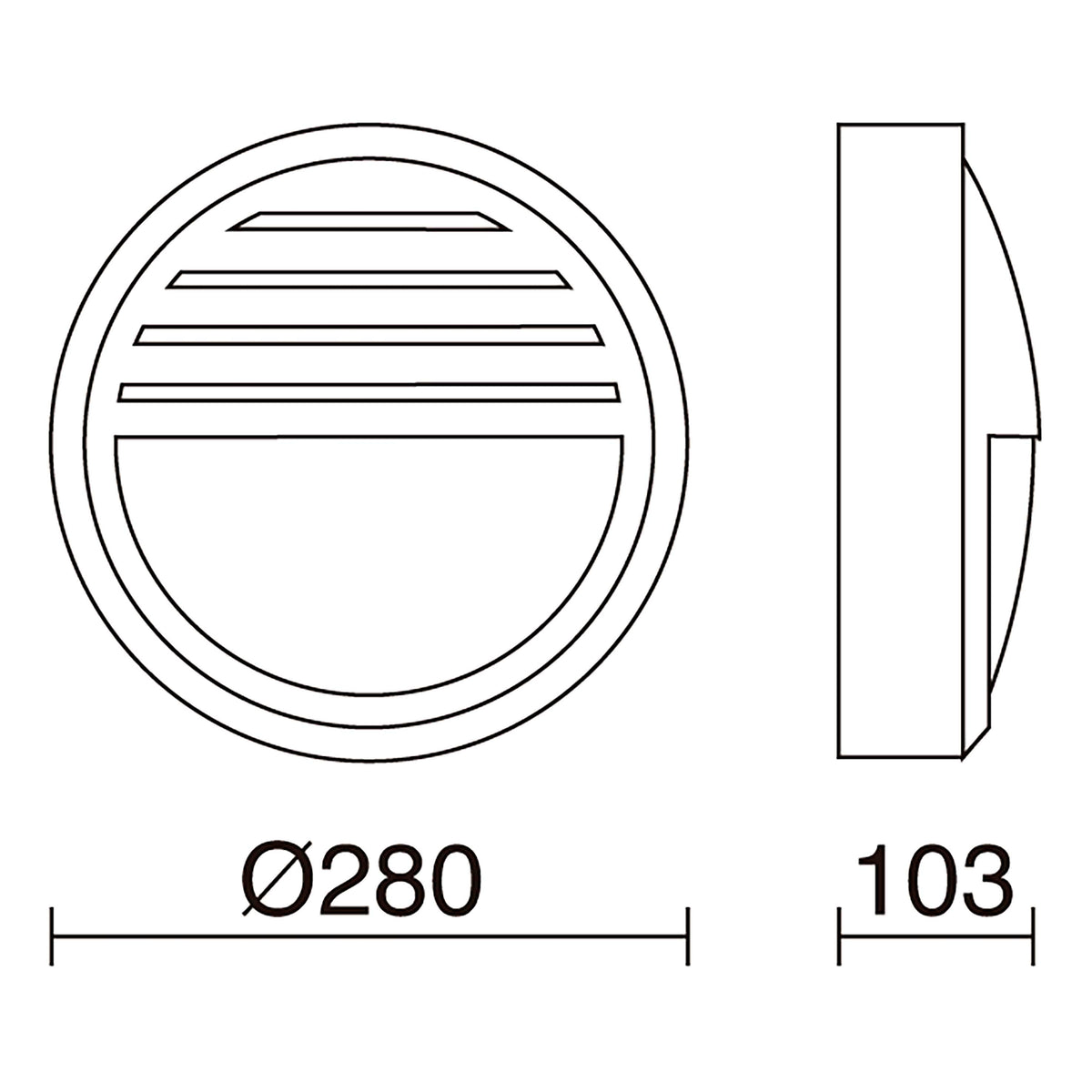 Applique extérieure Daira IP65, Ø 28 cm, E27, version C