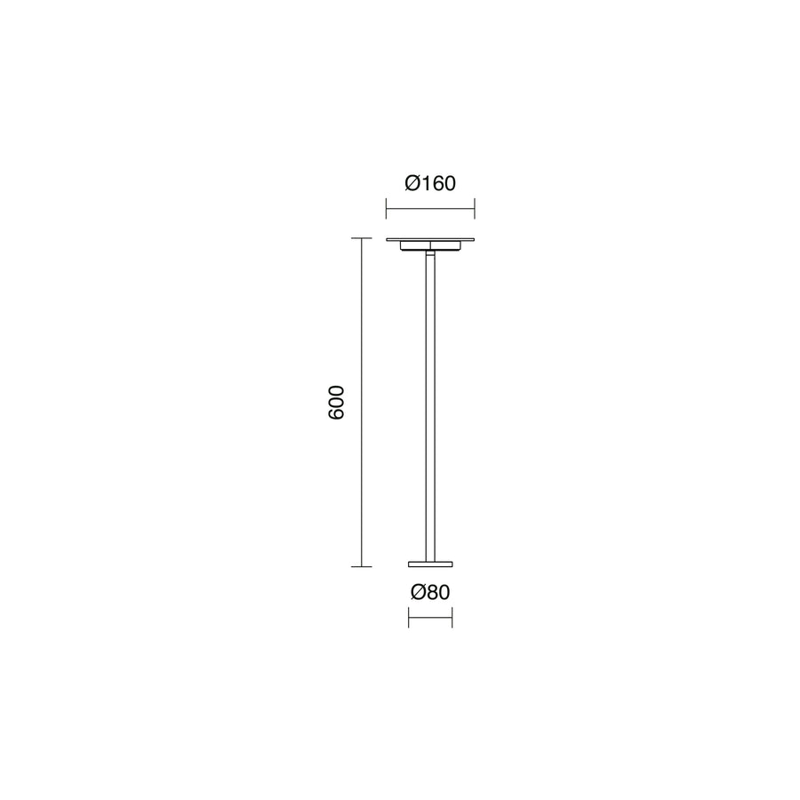 Borne extérieure Duomo IP65, anthracite, H 60 cm, 2700 K, version C