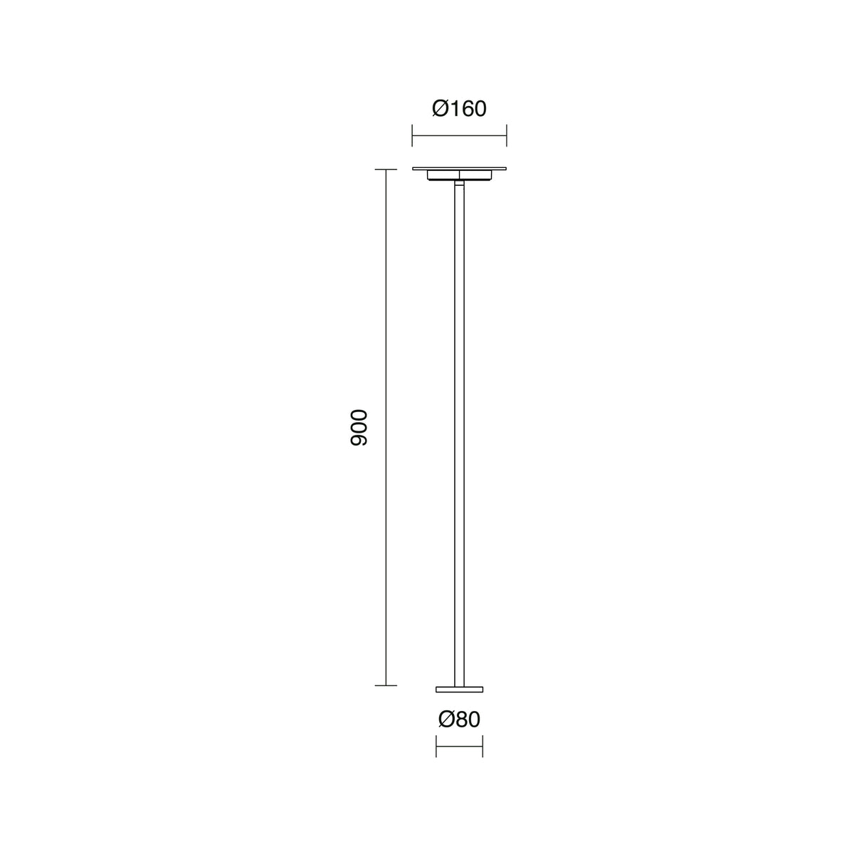 Borne extérieure Duomo IP65, anthracite, H 60 cm, 3000 K, version D