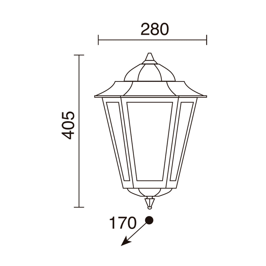 Applique extérieure Elite 6 modèle moyen IP43, H 40 cm