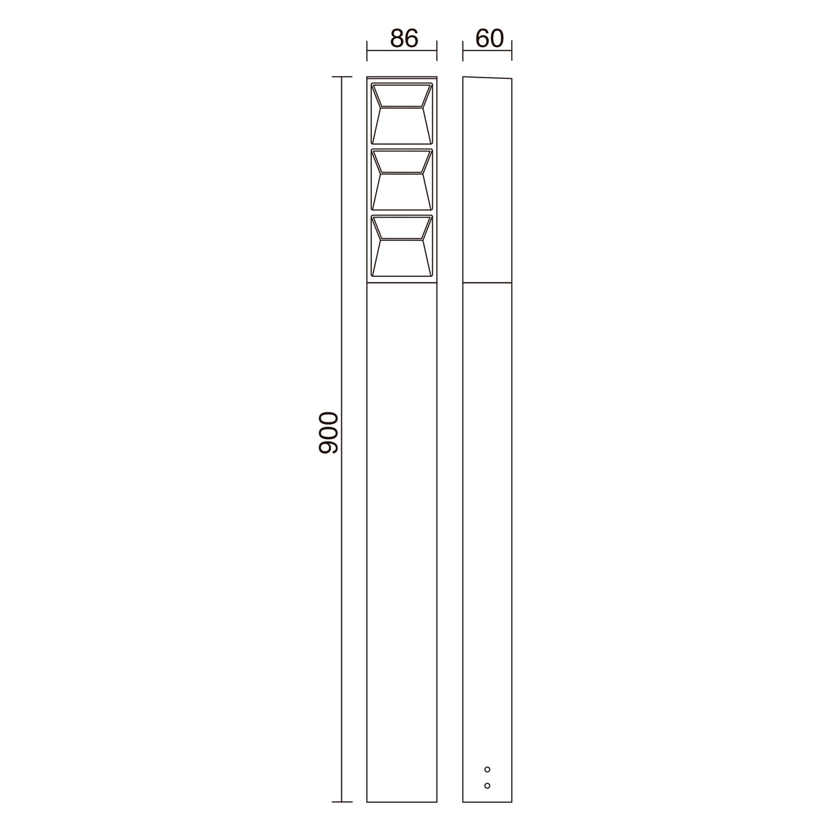 Borne extérieure Flat IP65, anthracite, H 90 cm