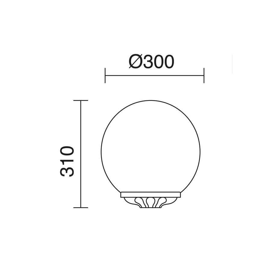 Borne extérieure Indura Globo IP65, noir, Ø 30 cm
