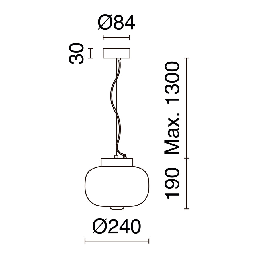 Suspension Krista, noir fumé gris