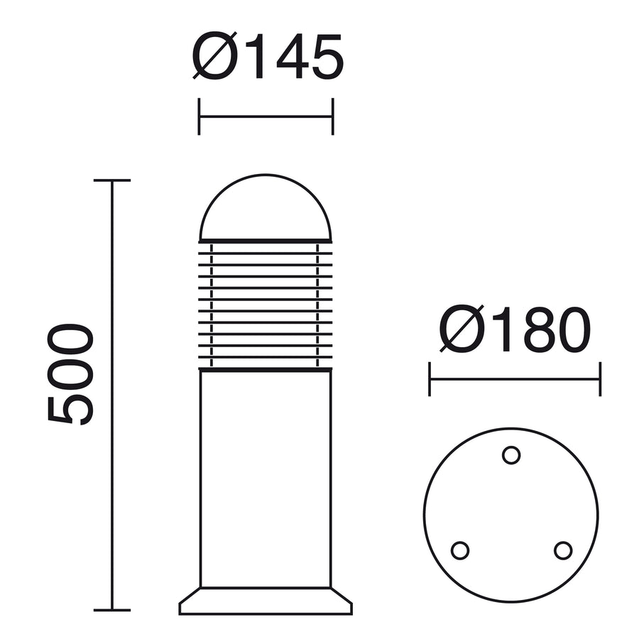 Borne extérieure Nova IP65, noir, H 50 cm, LED, 3000 K