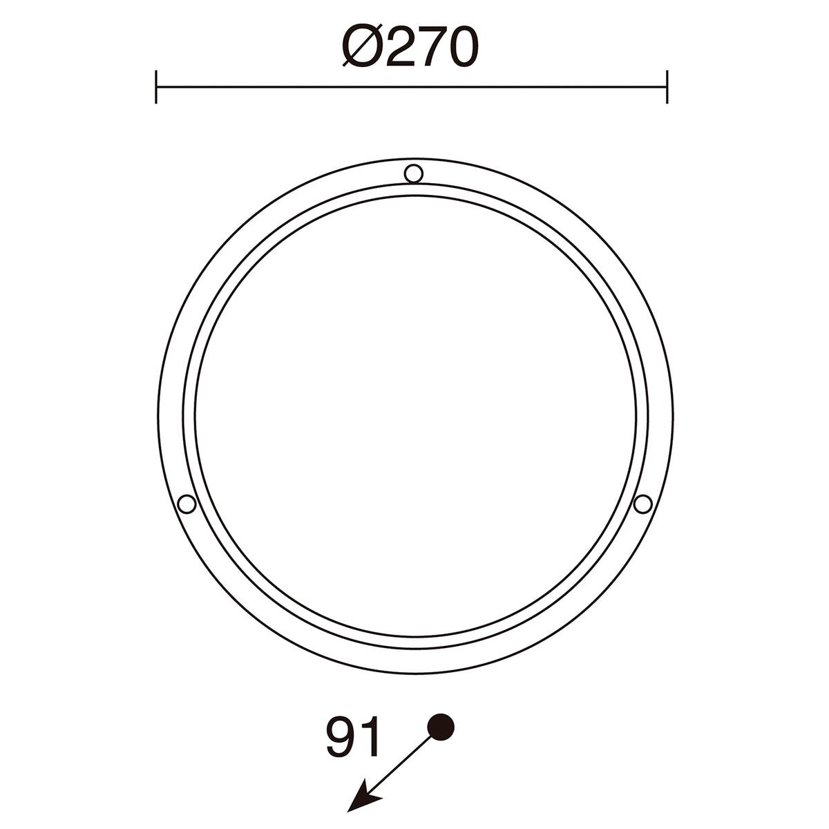 Applique extérieure Plaff IP65, Ø 27 cm, version E