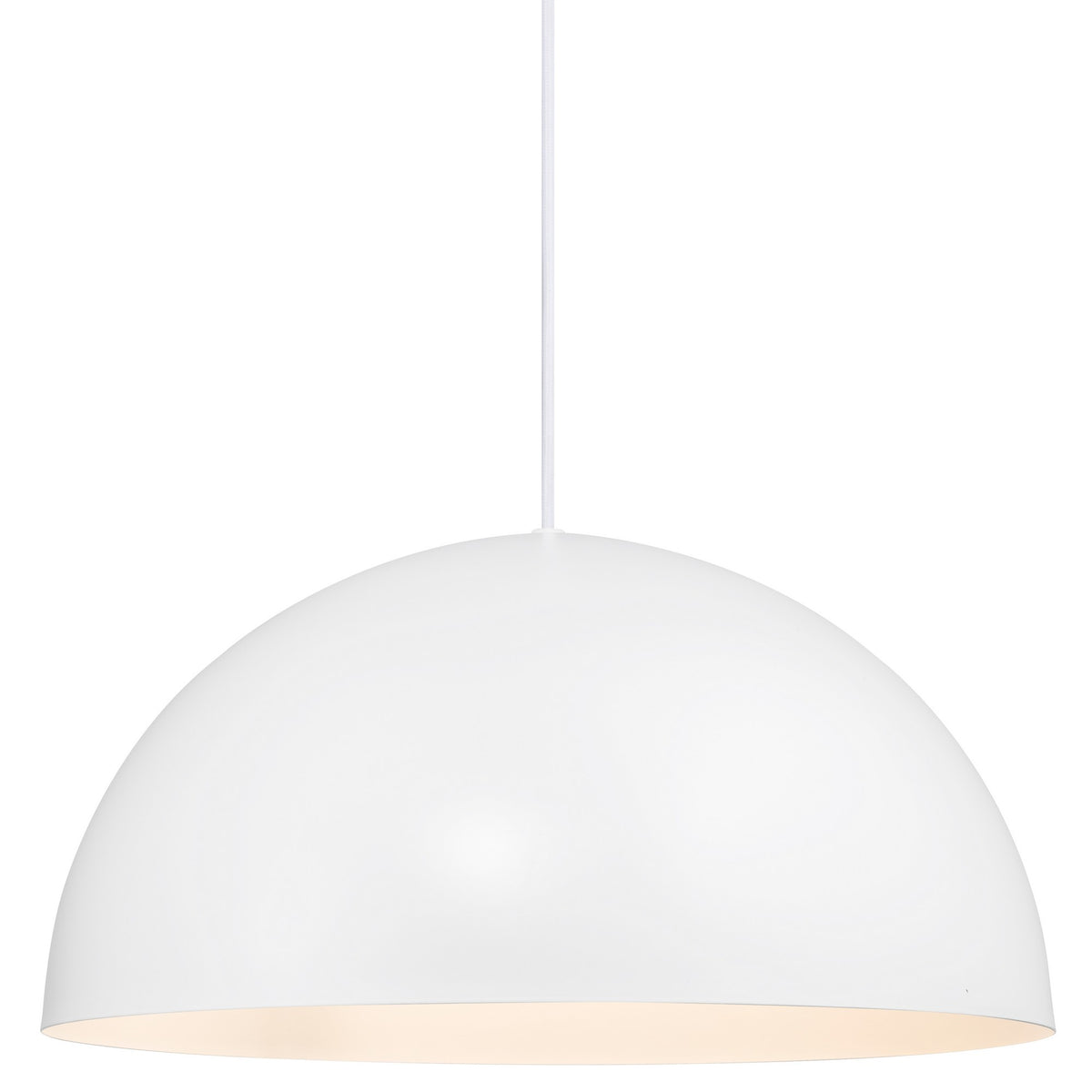 Détail de la finition laquée brillante de l'abat-jour blanc