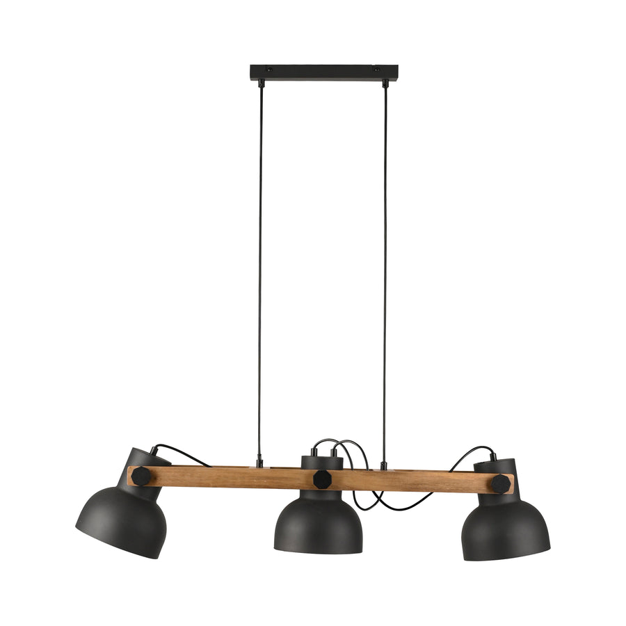 Suspension Cup 2.0 3 lumières noire et bois
