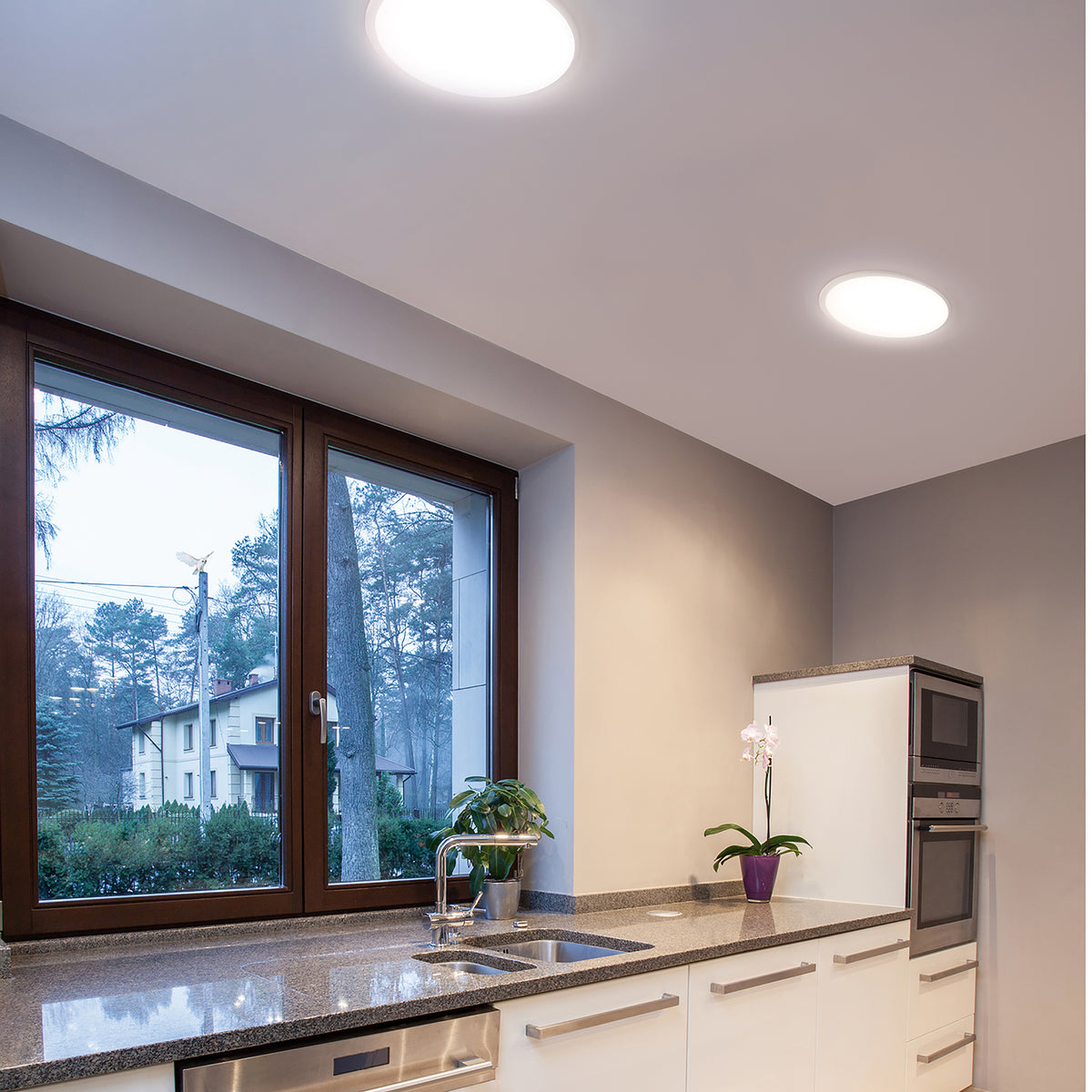 Plafonnier Carme IP44, LED intégrée