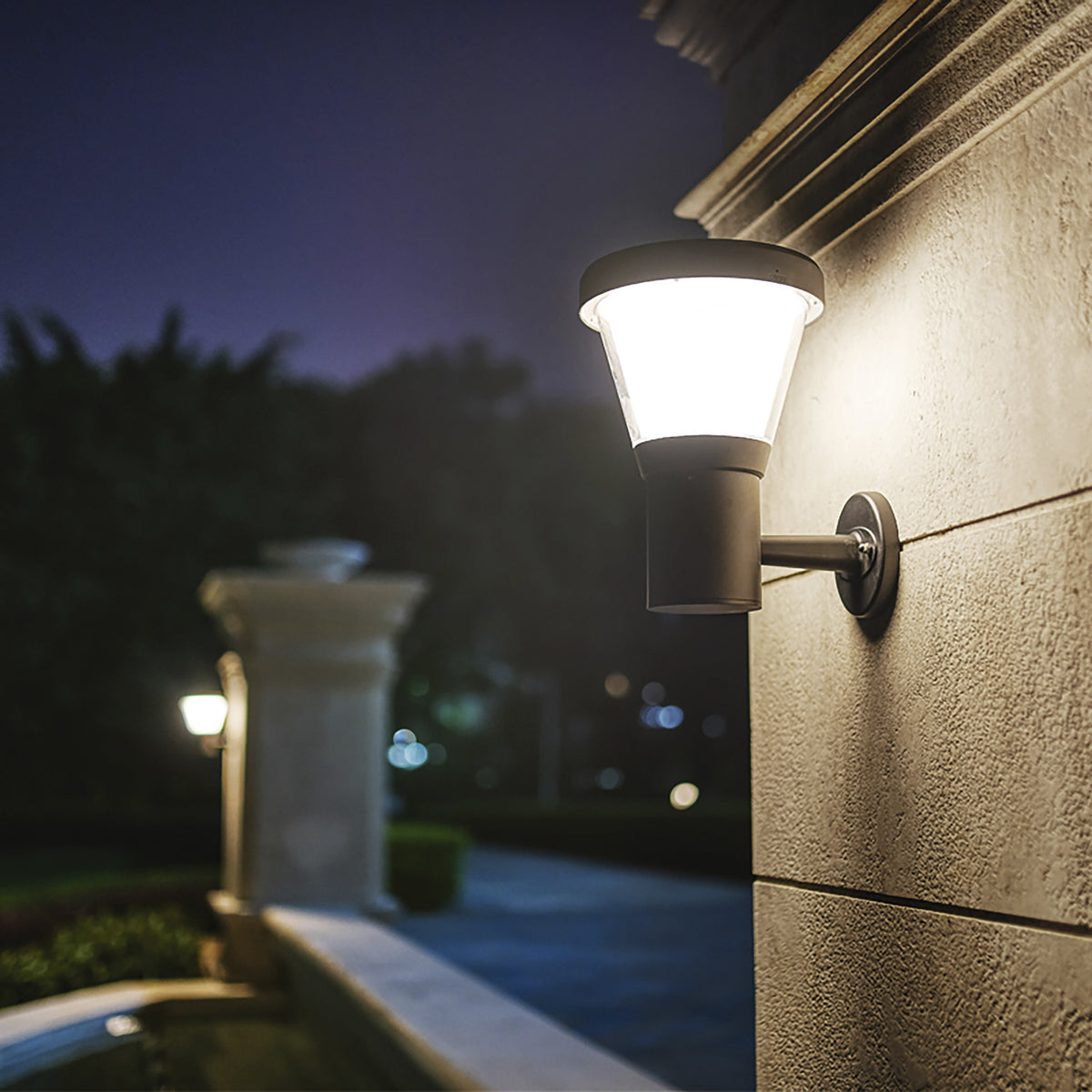 Applique extérieure Ergo solaire IP65, crépuscule noir