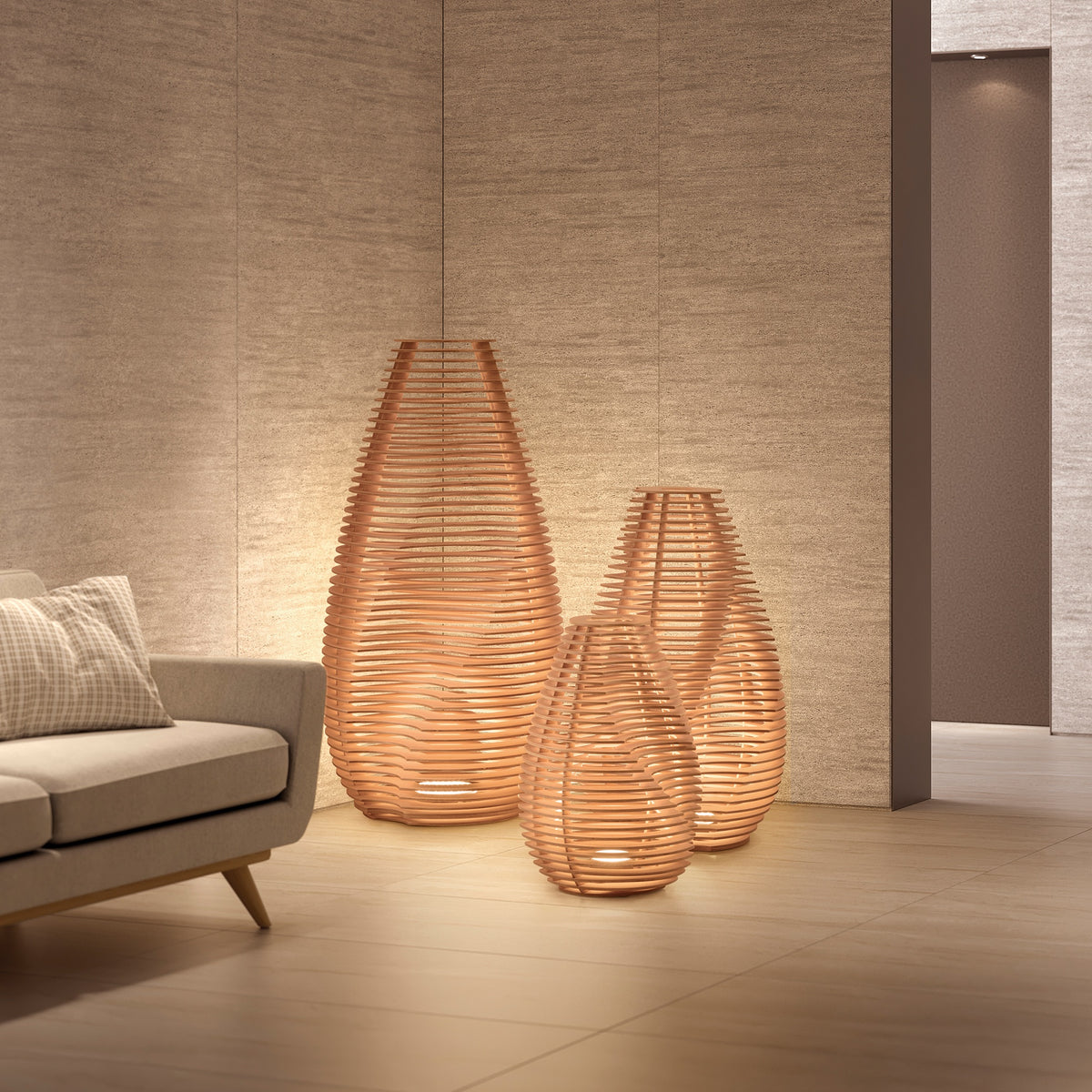 Lampe à poser Twist, bois de hêtre