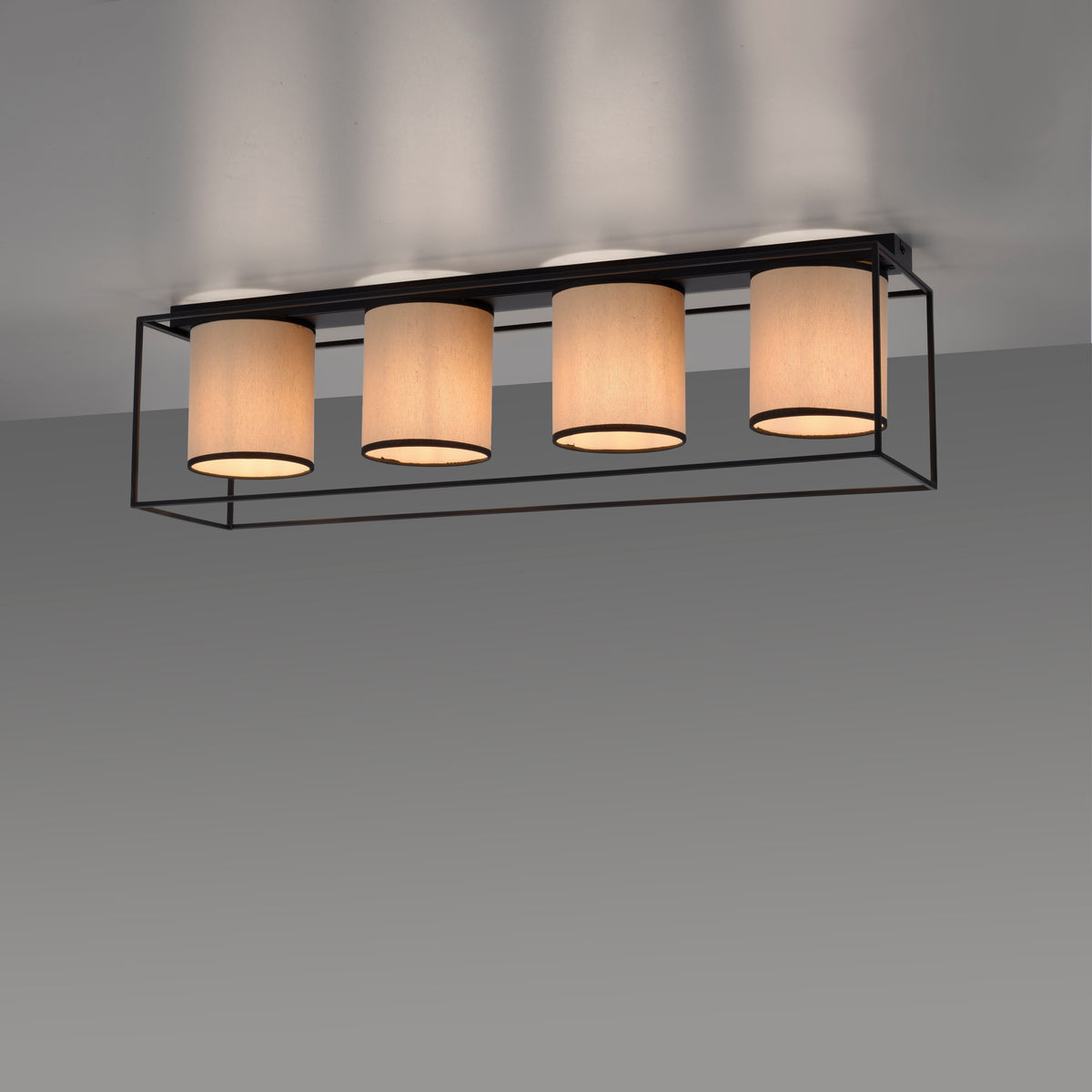Plafonnier Raven 4 lumières beige et noir