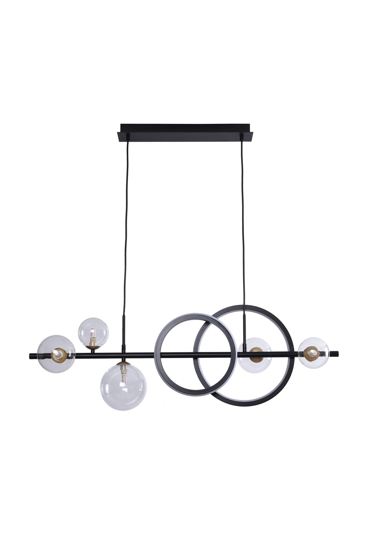 Suspension Taremi noire et dorée, verre