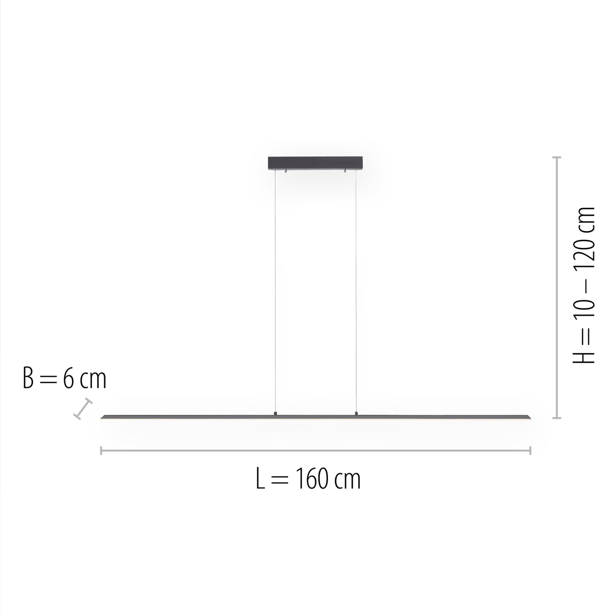 Suspension Pure-Lite anthracite, P 160 cm