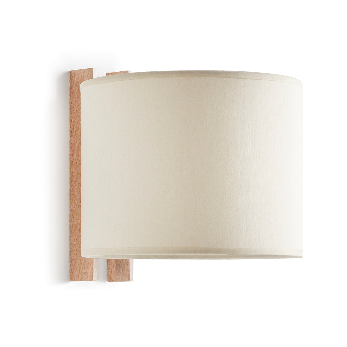 Applique murale Compact, coton beige bois de hêtre