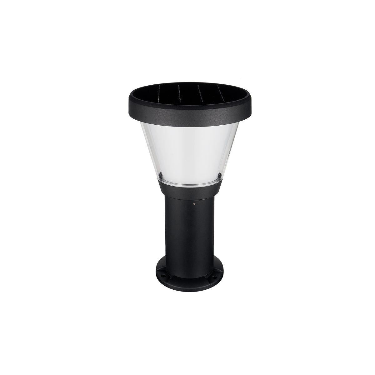 Borne extérieure Ergo solaire IP65, noir, H 38 cm