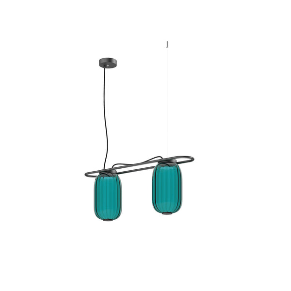 Suspension Krista 2 lumières, noir bleu