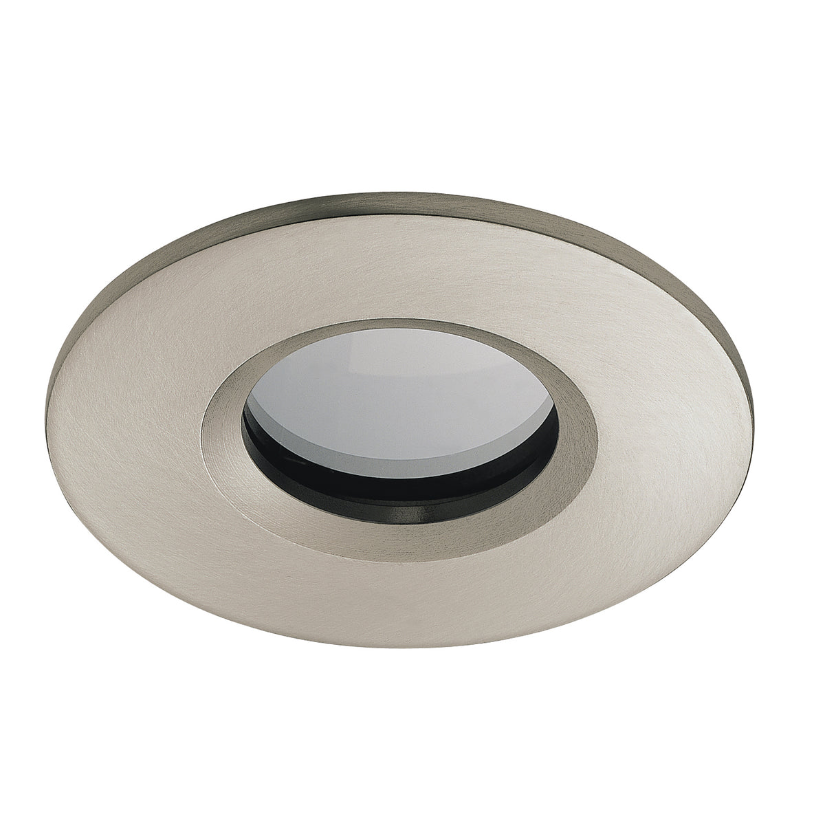 Spot encastrable rond finition nickel brossé, vue de face détaillée