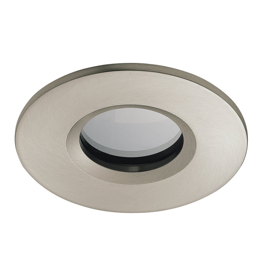 Spot encastrable rond finition nickel brossé, vue de face détaillée