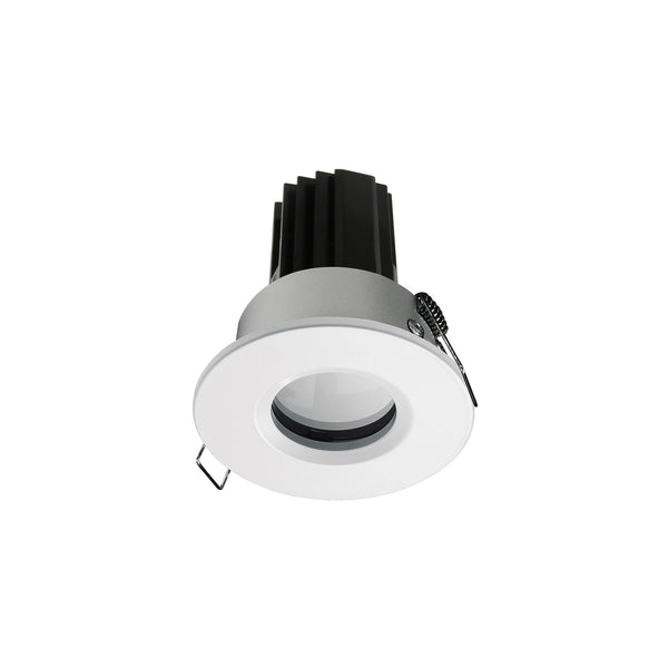 Spot encastrable Palma rond IP65, LED intégrée, finition blanche
