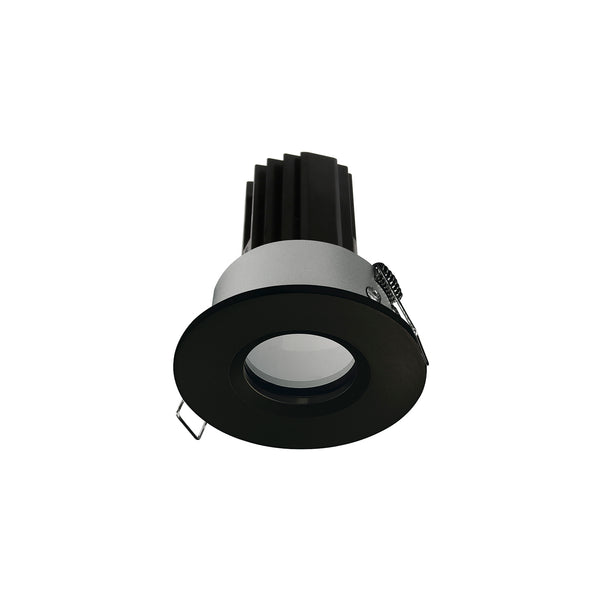 Spot encastrable Palma rond IP65, LED intégrée, variable, finition noire