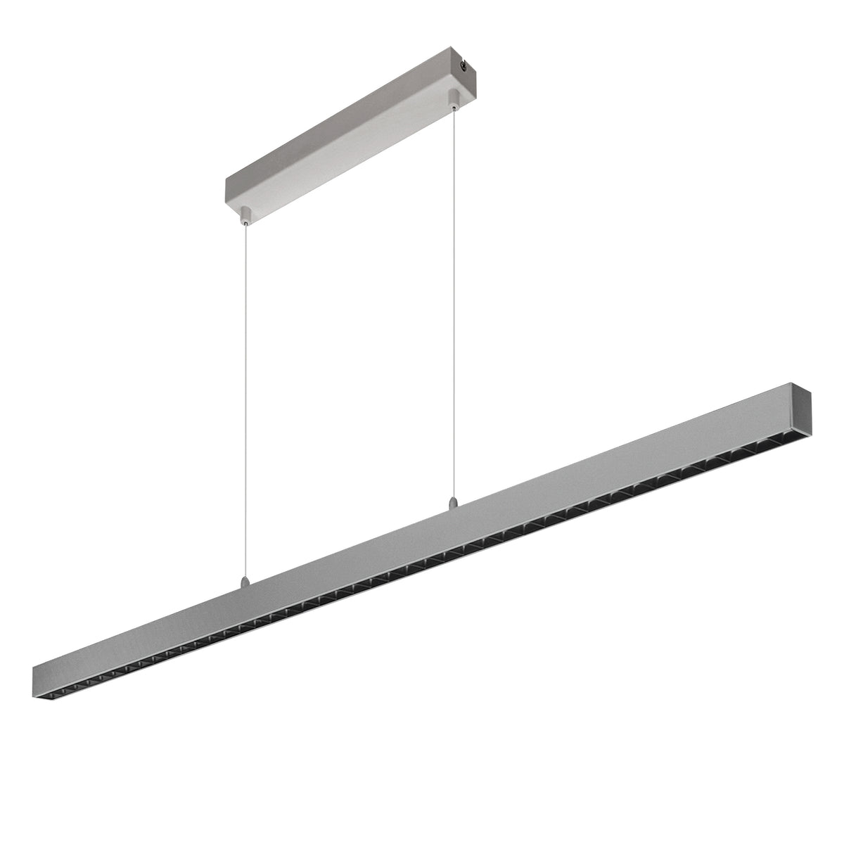 Profil gris avec grille technique noire sous le diffuseur, vue rapprochée en angle.