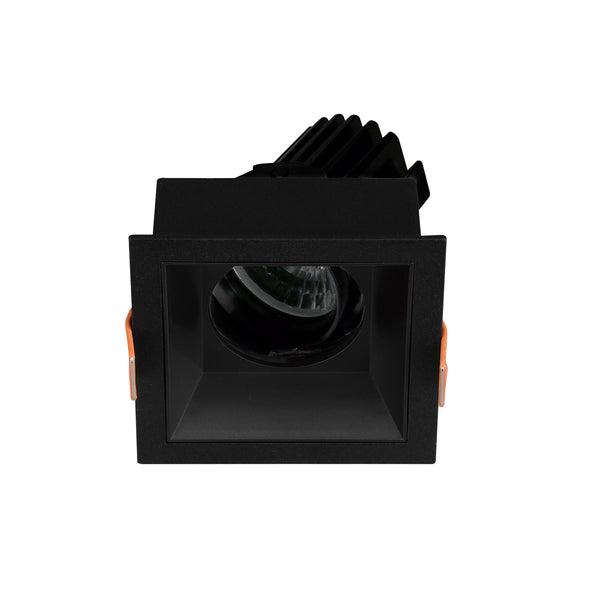 Spot encastrable orientable VIP2 carré, optique ronde, LED intégrée, variable, extérieur noir