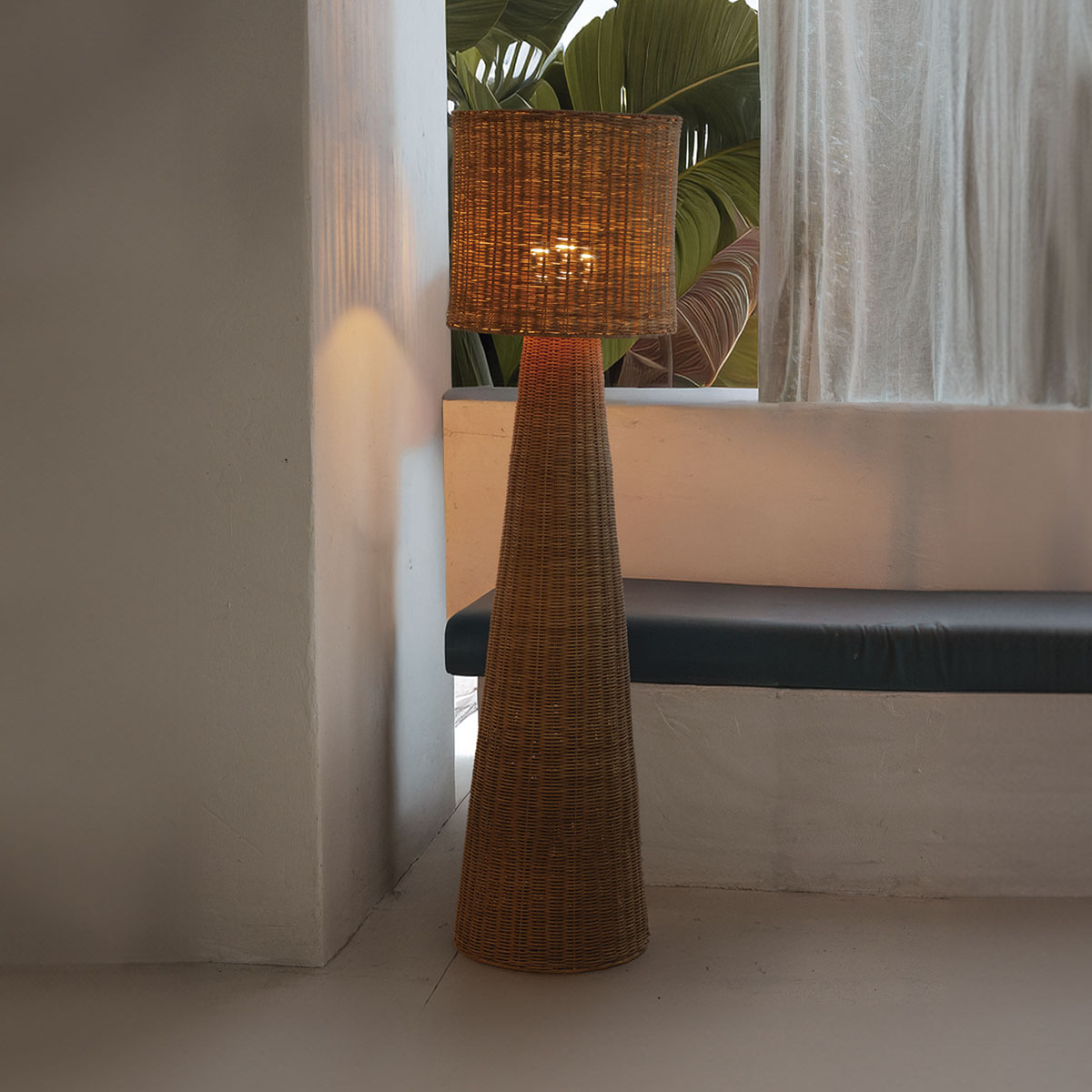 Lampadaire Grace 140 Nature en fibres naturelles