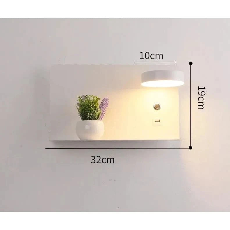 Bedroom LED Wall Lights With Switch 5V 2.1A USB Charging Interface With Flower Luminaire Wandlamp Indoor Fixtures Deco Maison | Designix - A white 32X19CM R Three colors - https://designix.fr/