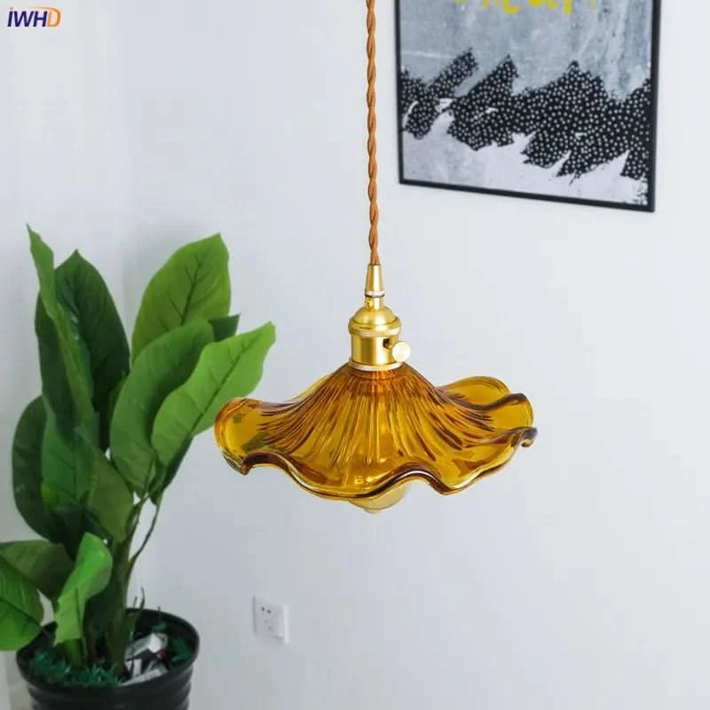 Suspension design Style nordique Simple à LED fleurs en verre | Designix - Luminaire - https://designix.fr