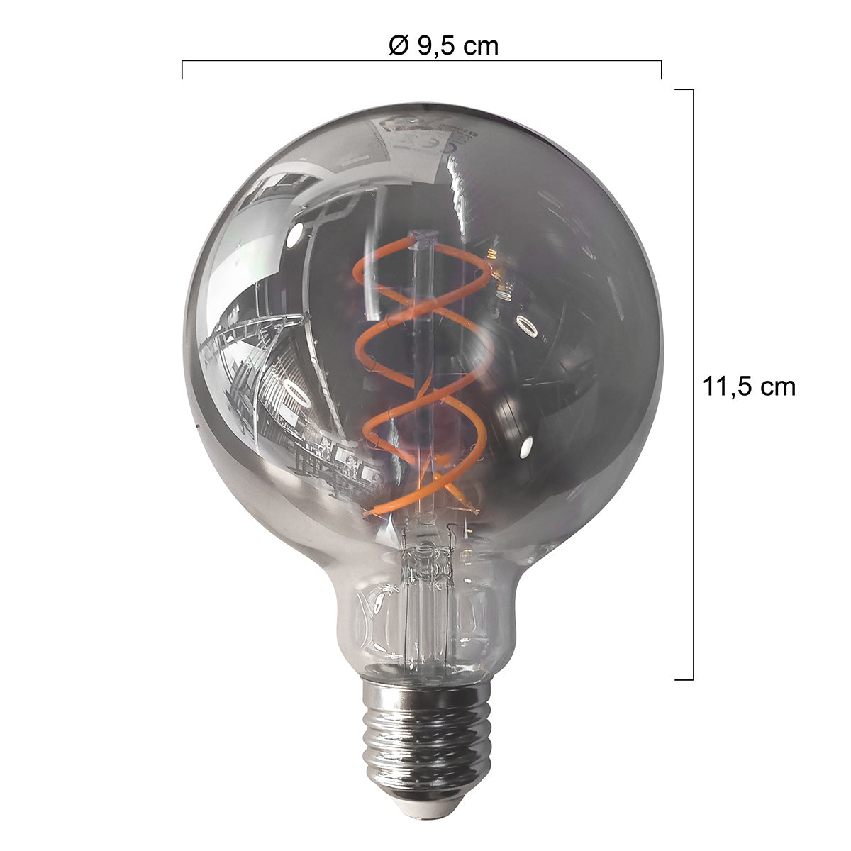Ampoule fumée dimmable avec culot E27 140 lumens 1800 kelvins 4,5 watts