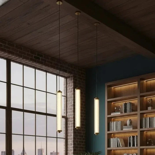 Suspension Tiffany verticale Diamant – Luminaire design LED dimmable élégant