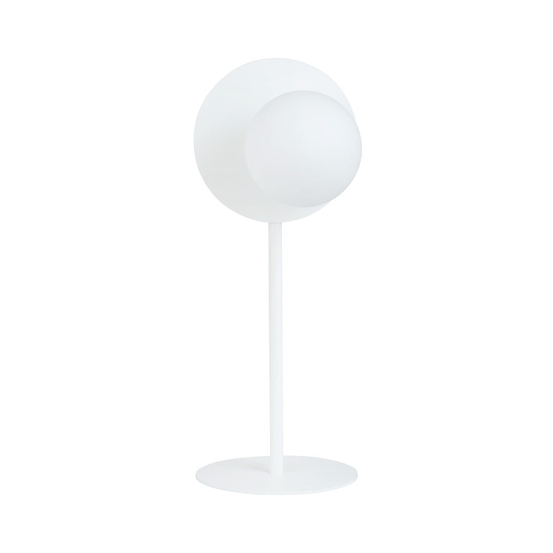 Lampe à poser Oslo blanche, verre opale