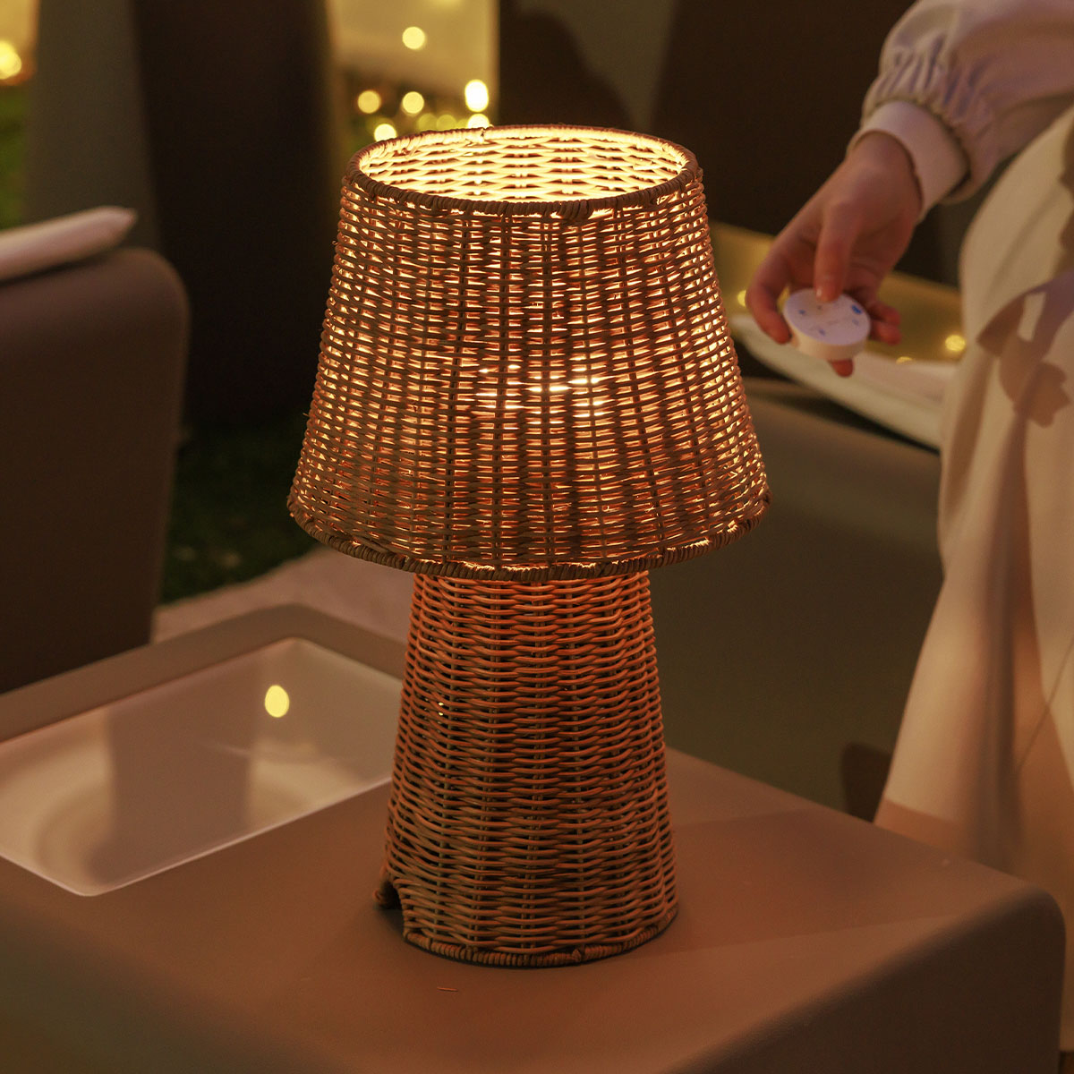 Lampe à poser Lola 40 Nature en fibres naturelles
