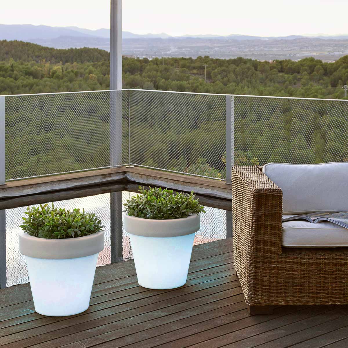 Jardinière lumineuse ronde Magnolia
