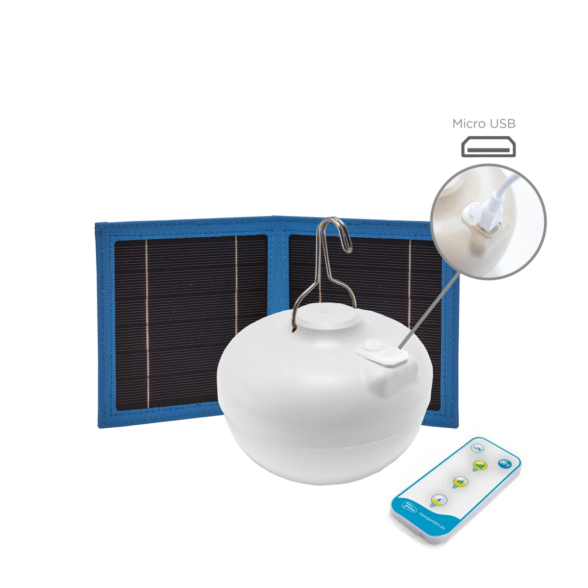 Ampoule portative solaire Cherry avec panneau pliant