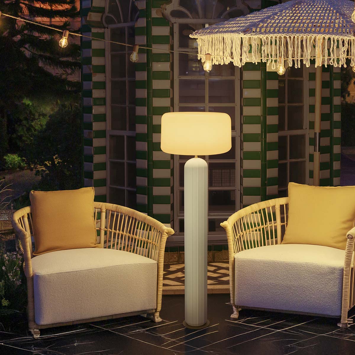 Lampadaire solaire Phoebe 140, style Art déco