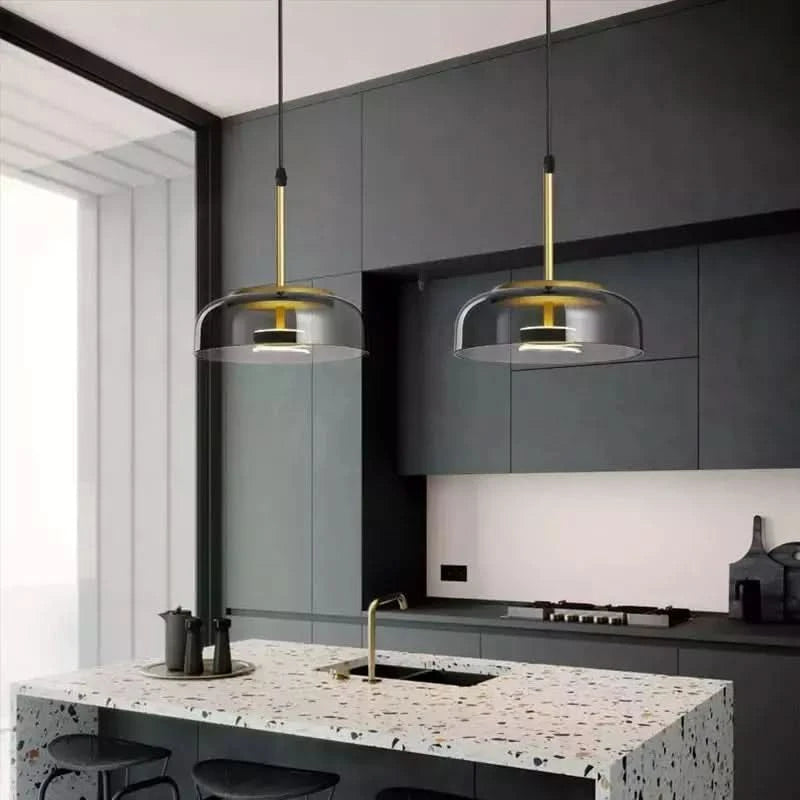 Modern LED bedroom bedside pendant lights minimalist designer Glass chandelier Kitchen Island Restaurant Bar hanging lamp | Designix - - https://designix.fr/