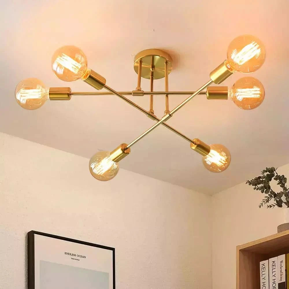 Modern LED Ceiling Lights Iron Industrial LED Ceiling Lamps Minimalist Home Decoration Living Room Dining Room Ceiling LED Lamps | Designix - Gold CHINA - https://designix.fr