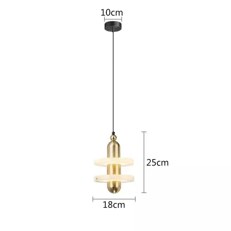 Marble Pendant Lights Dining Table Luxury Home Decor LED Hanging lamp Bedroom Bedside Kitchen Island Lighting Fixtures | Designix - Brass-2 layers Warm White - https://designix.fr/