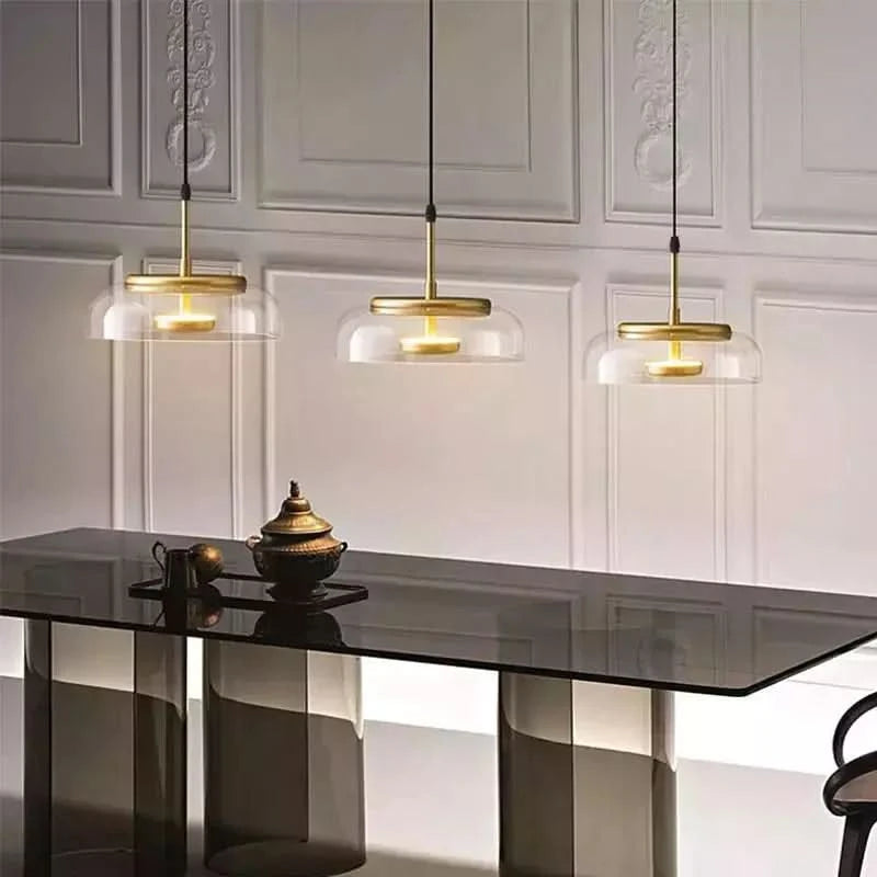Modern LED bedroom bedside pendant lights minimalist designer Glass chandelier Kitchen Island Restaurant Bar hanging lamp | Designix - - https://designix.fr/