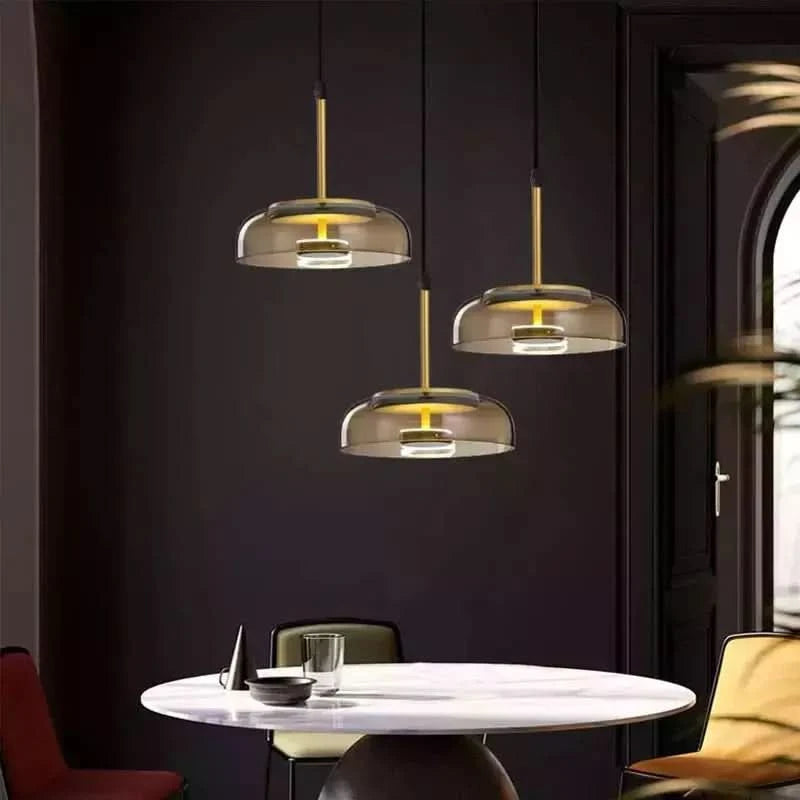 Modern LED bedroom bedside pendant lights minimalist designer Glass chandelier Kitchen Island Restaurant Bar hanging lamp | Designix - - https://designix.fr/