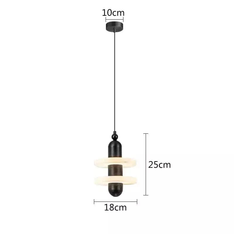 Marble Pendant Lights Dining Table Luxury Home Decor LED Hanging lamp Bedroom Bedside Kitchen Island Lighting Fixtures | Designix - Black-2 layers Warm White - https://designix.fr/