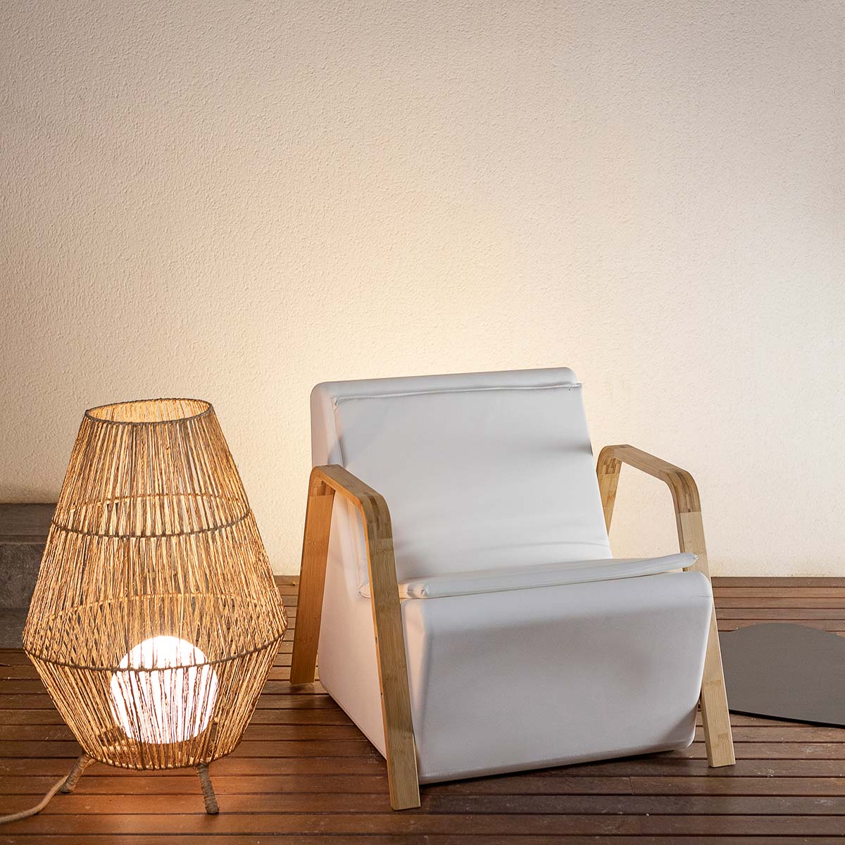 Lampe décorative Saona 70 en fibres naturelles