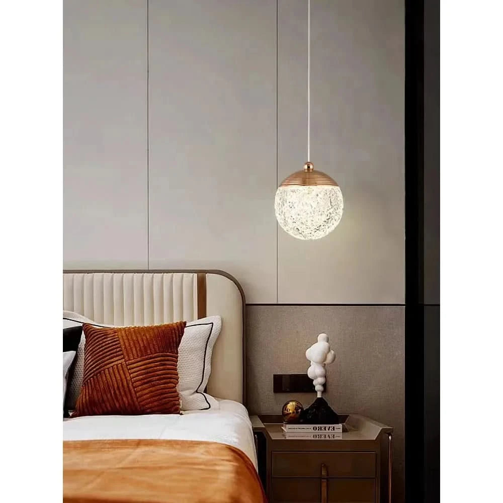 Round Ball Acrylic LED Pendant Light Nordic Indoor Lighting Living Room Decor Dining Tables Bedside Bedroom Hanging Lamp | Designix - - https://designix.fr/