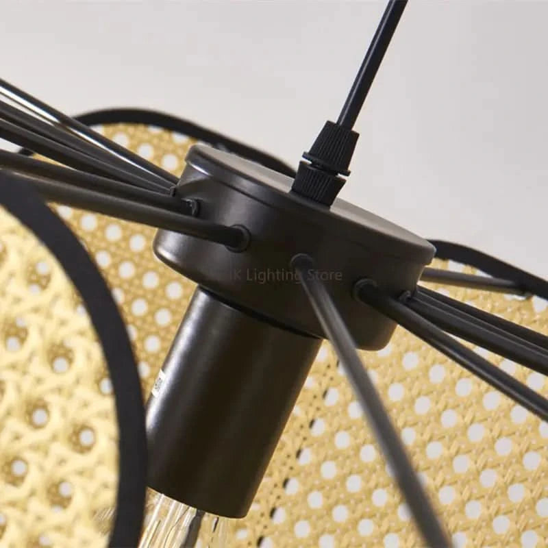 Lustre d'art Rural chinois noyau de bambou rotin LED chambre Restaurant étude lampe à Suspension luminaires décoratifs d'intérieur | Designix - Luminaire - https://designix.fr