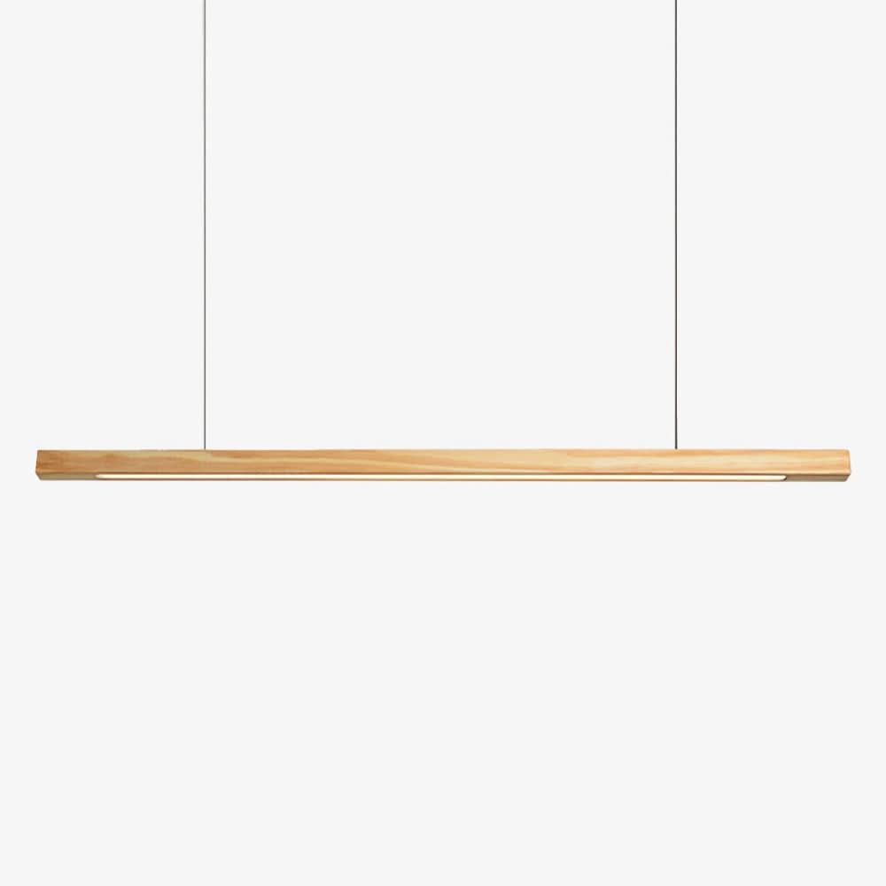 Suspension design moderne LED en bois allongé Hang | Designix - Luminaire Bois clair 80cm Froide - https://designix.fr