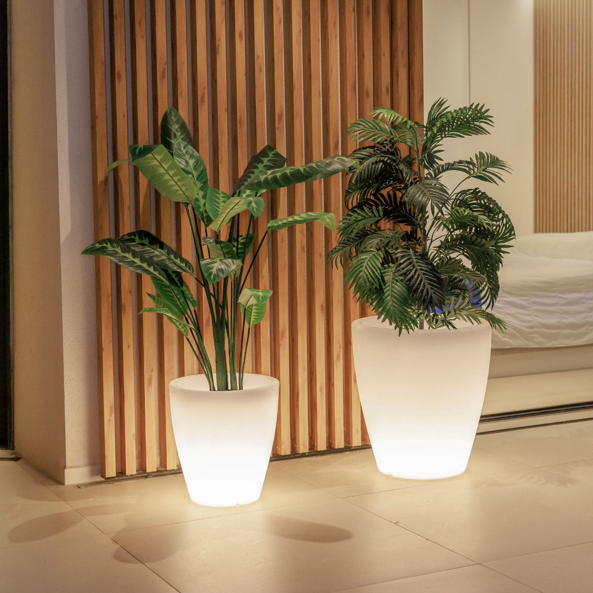 Jardinière lumineuse ronde Violeta